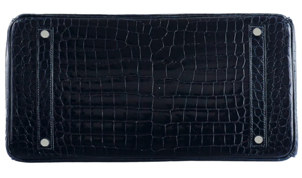 Hermès Birkin 25 Crocodile Porosus Lisse Bleu Marine