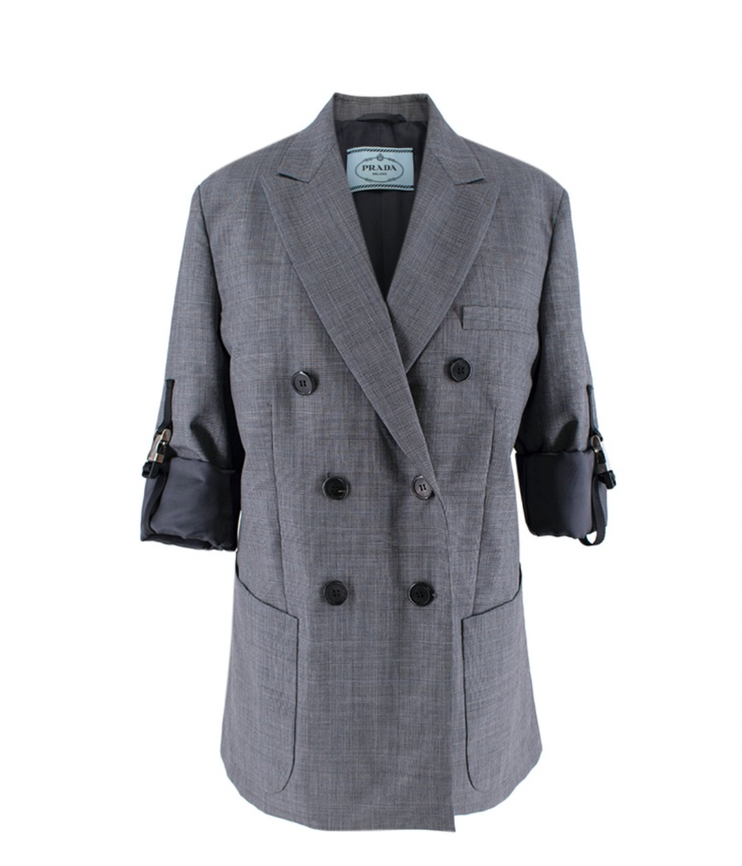 Prada Grey wool Prince of Wales checked blazer
