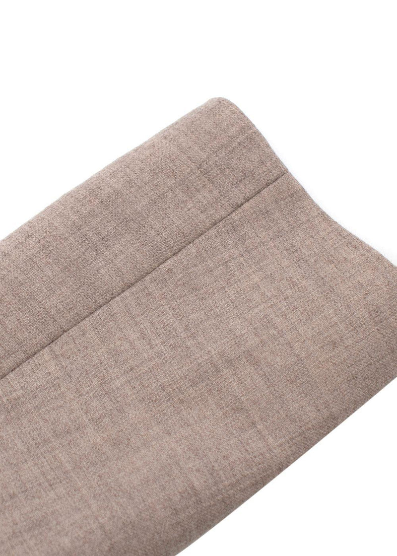 Beige Wool Tailored Jacket and Trousers Set
