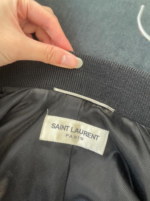 Saint Laurent Black Sequin Sweet Dreams Shark Bomber Jacket
