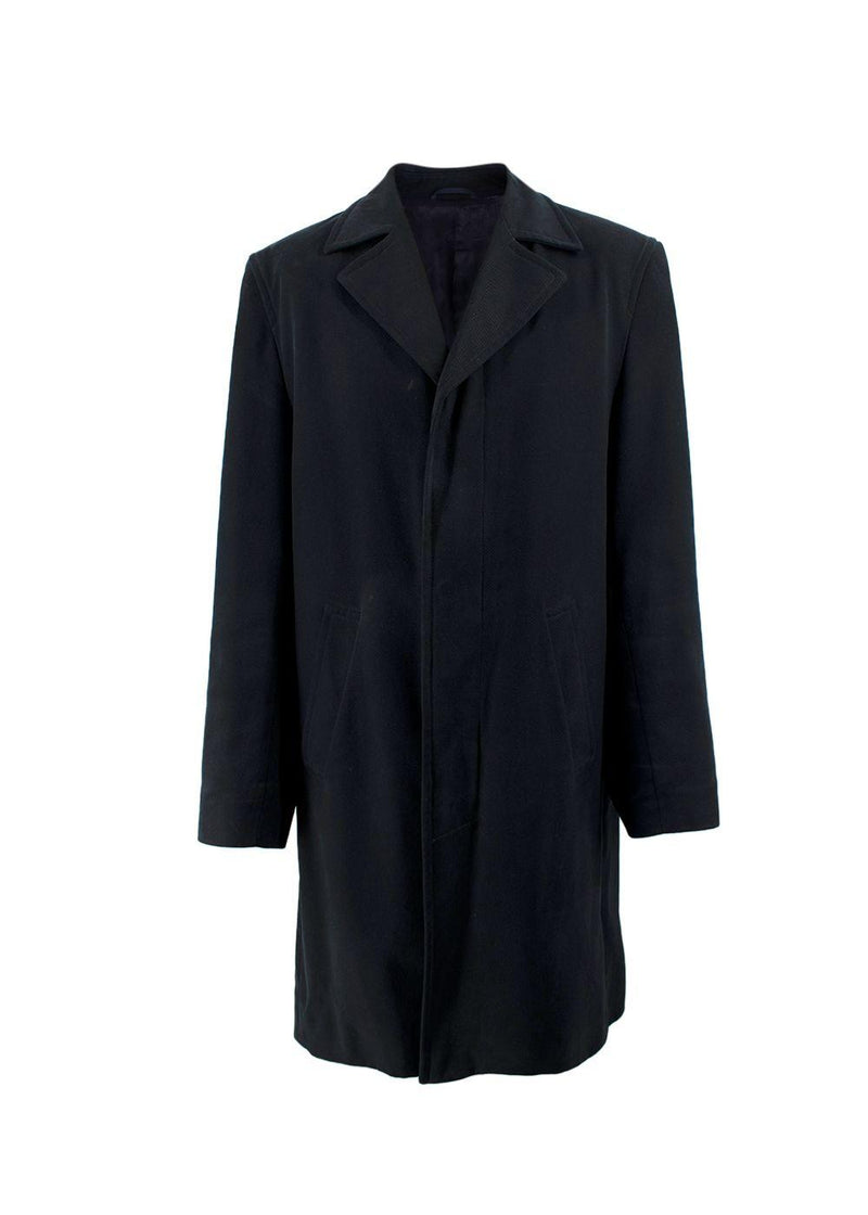 Torrente Navy Cotton Single-breasted Coat