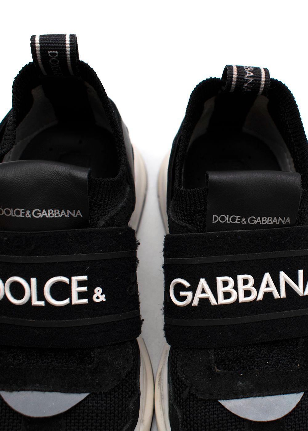 Black suede & mesh logo trainers