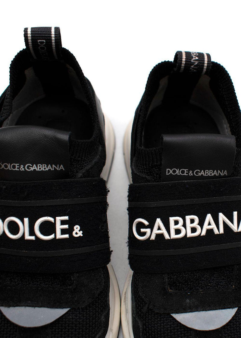Black suede & mesh logo trainers