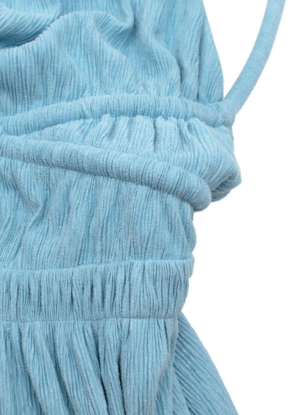 Lillee Blue Backless Plissé Maxi Dress
