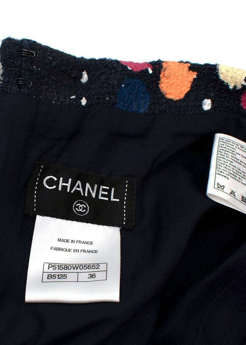 Chanel Cotton Tweed Hand Painted Multicoloured Skirt