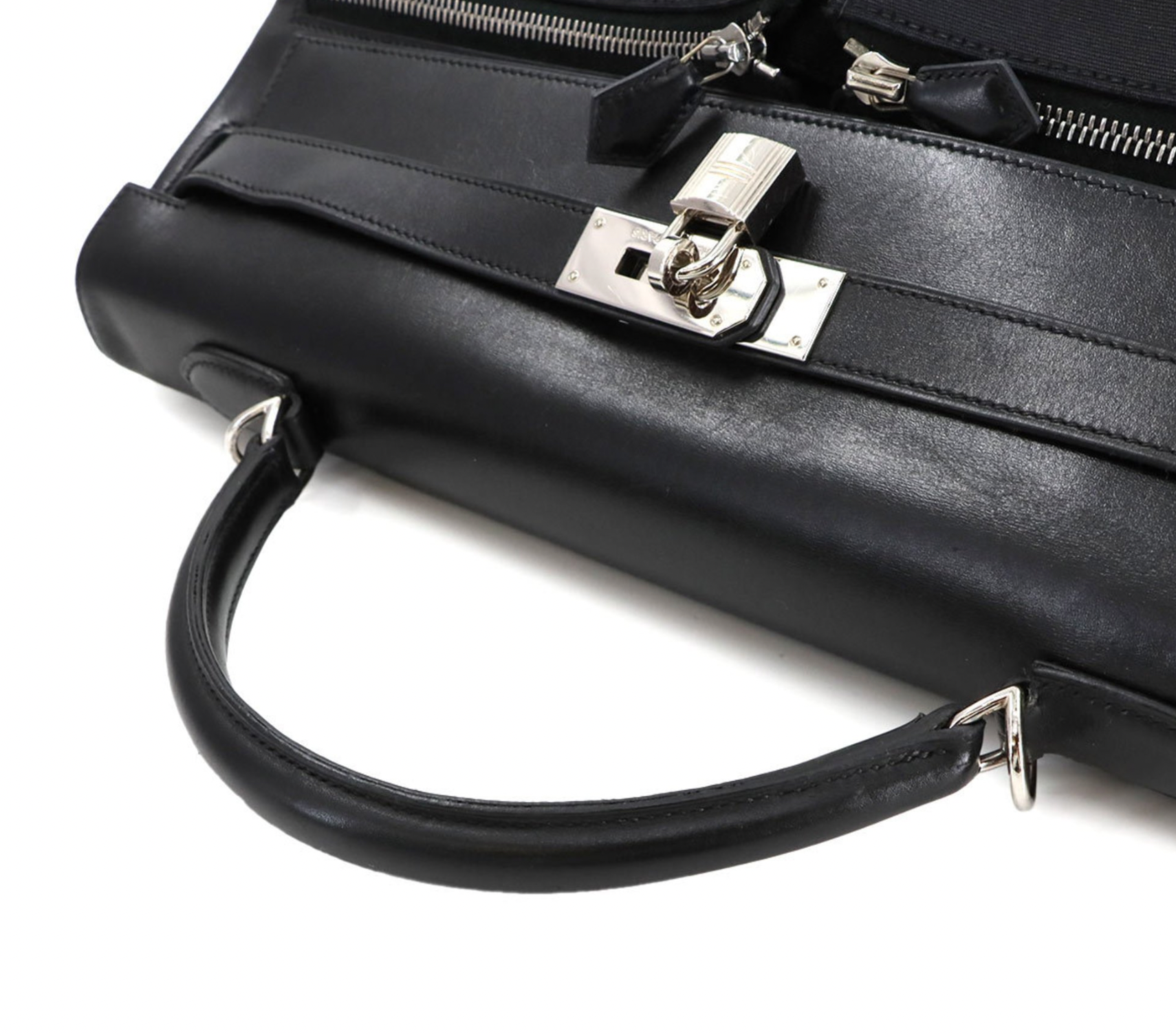 Hermès Black Kelly Lakis 40 With Silver Hardware