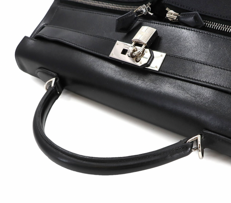 Hermès Black Kelly Lakis 40 With Silver Hardware