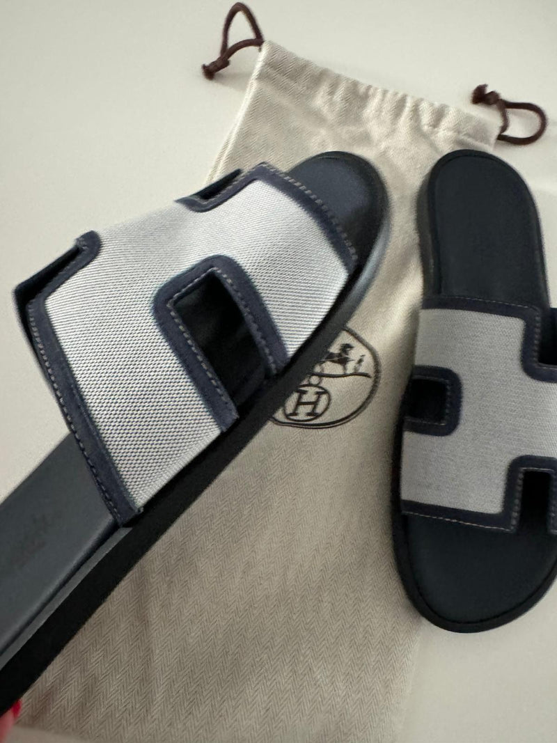 Hermes Suede And Canvas Izmir Sandal