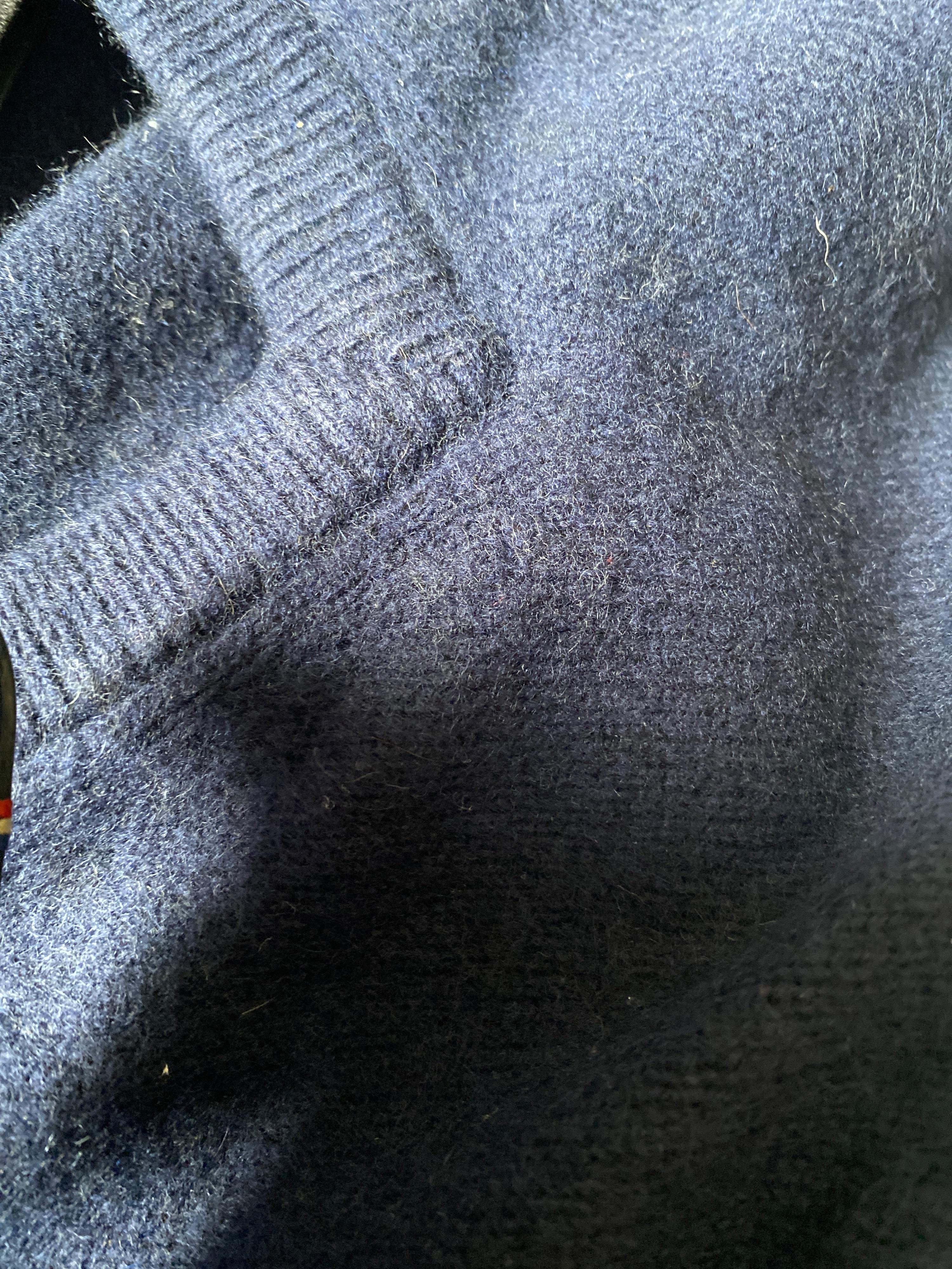 Blue V-Neck Wool Jumper