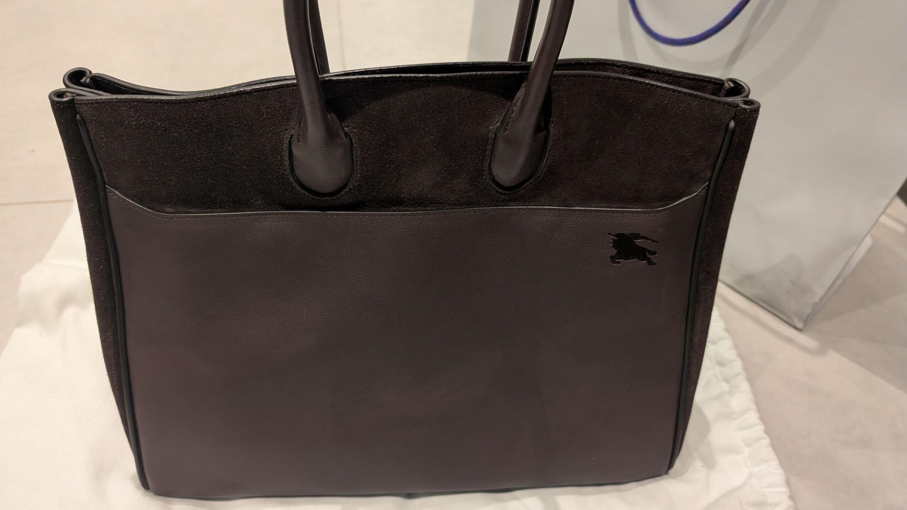 Burberry Brown Suede Rocking Horse Tote