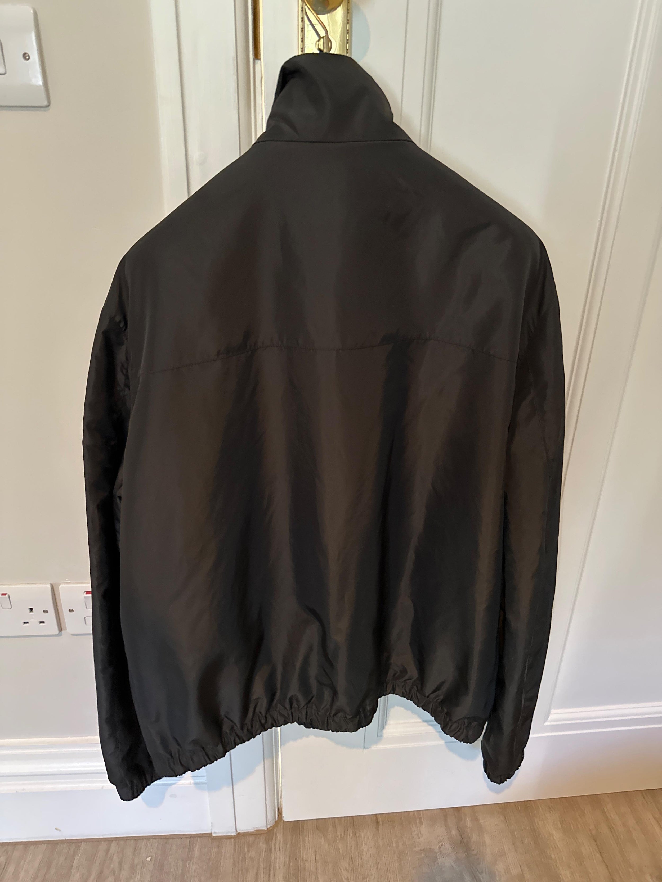 Black Zip Front Drawstring Wind Jacket