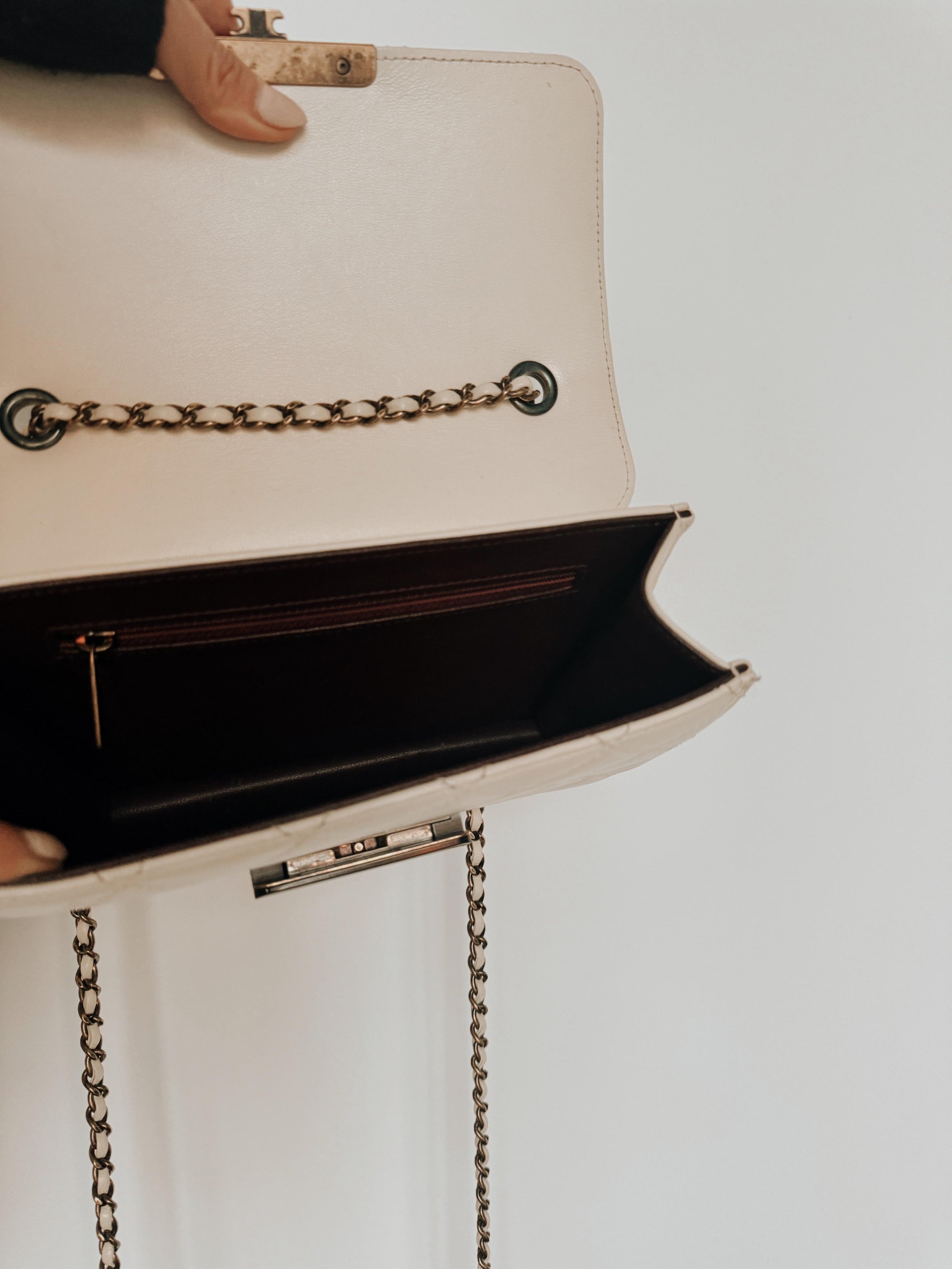 Chanel Cream Quilted Leather Shoulder Bag