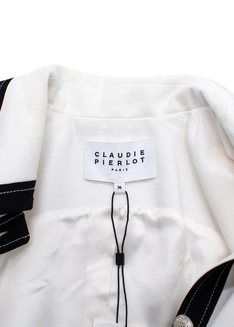 Claudie Pierlot White Contrast Trim Jacket