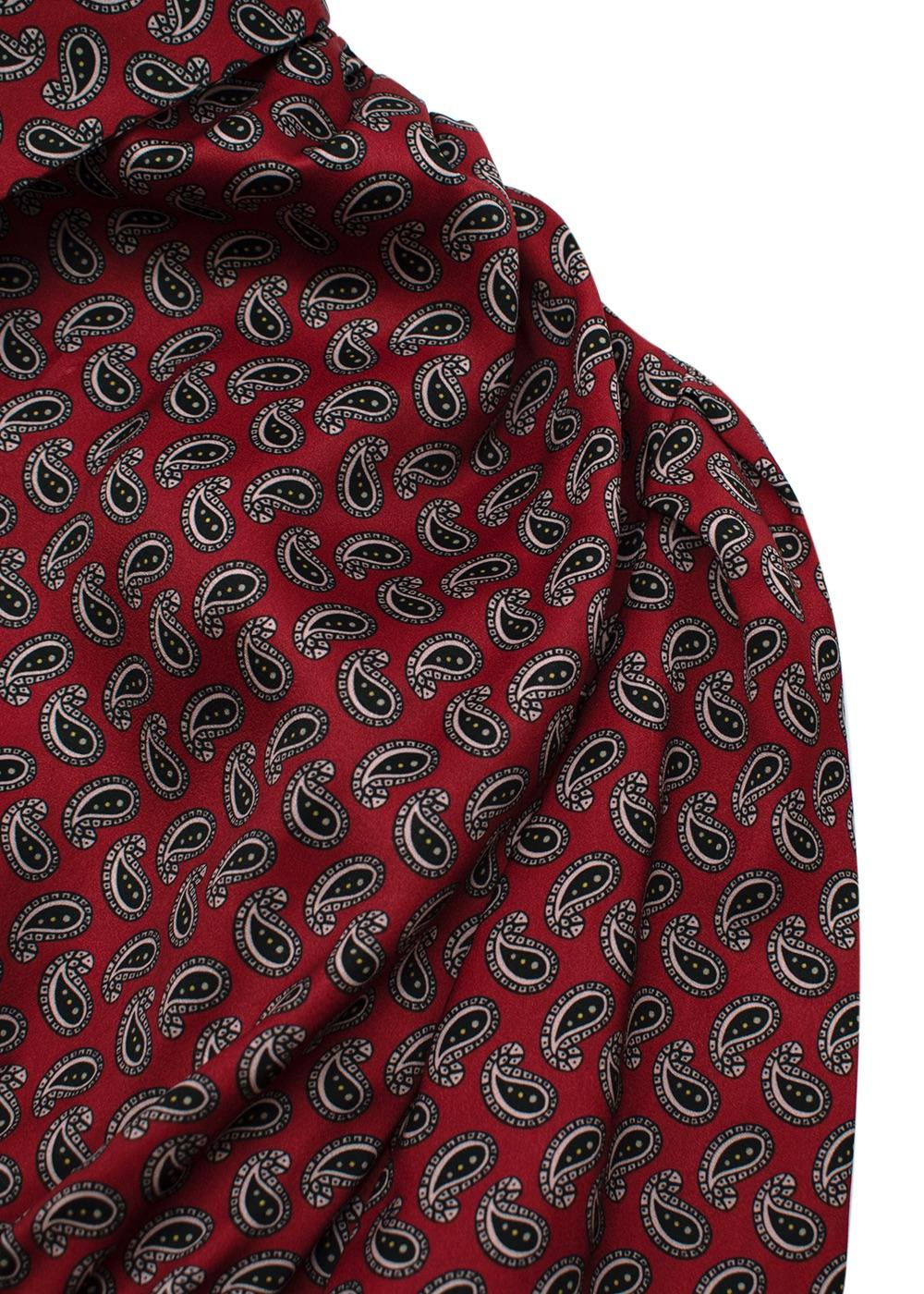 Red & black paisley pears satin babydoll dress