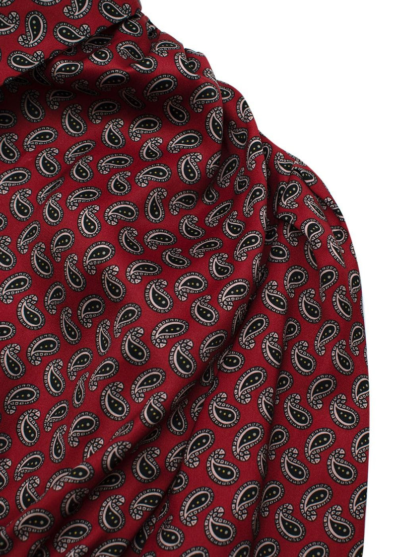 Red & black paisley pears satin babydoll dress