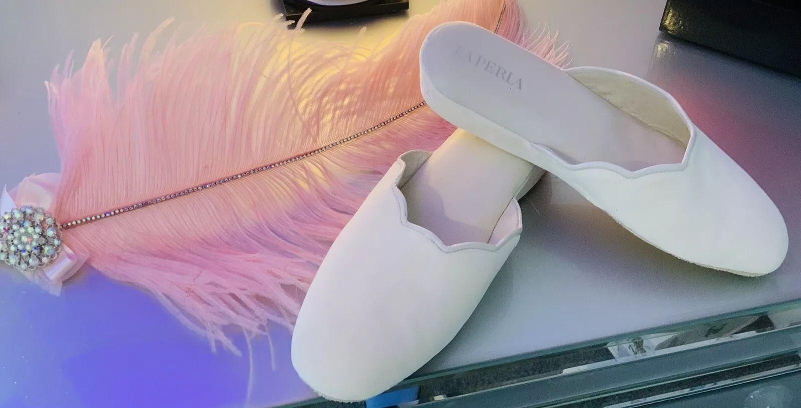 Ivory Scalloped Bedroom Slippers