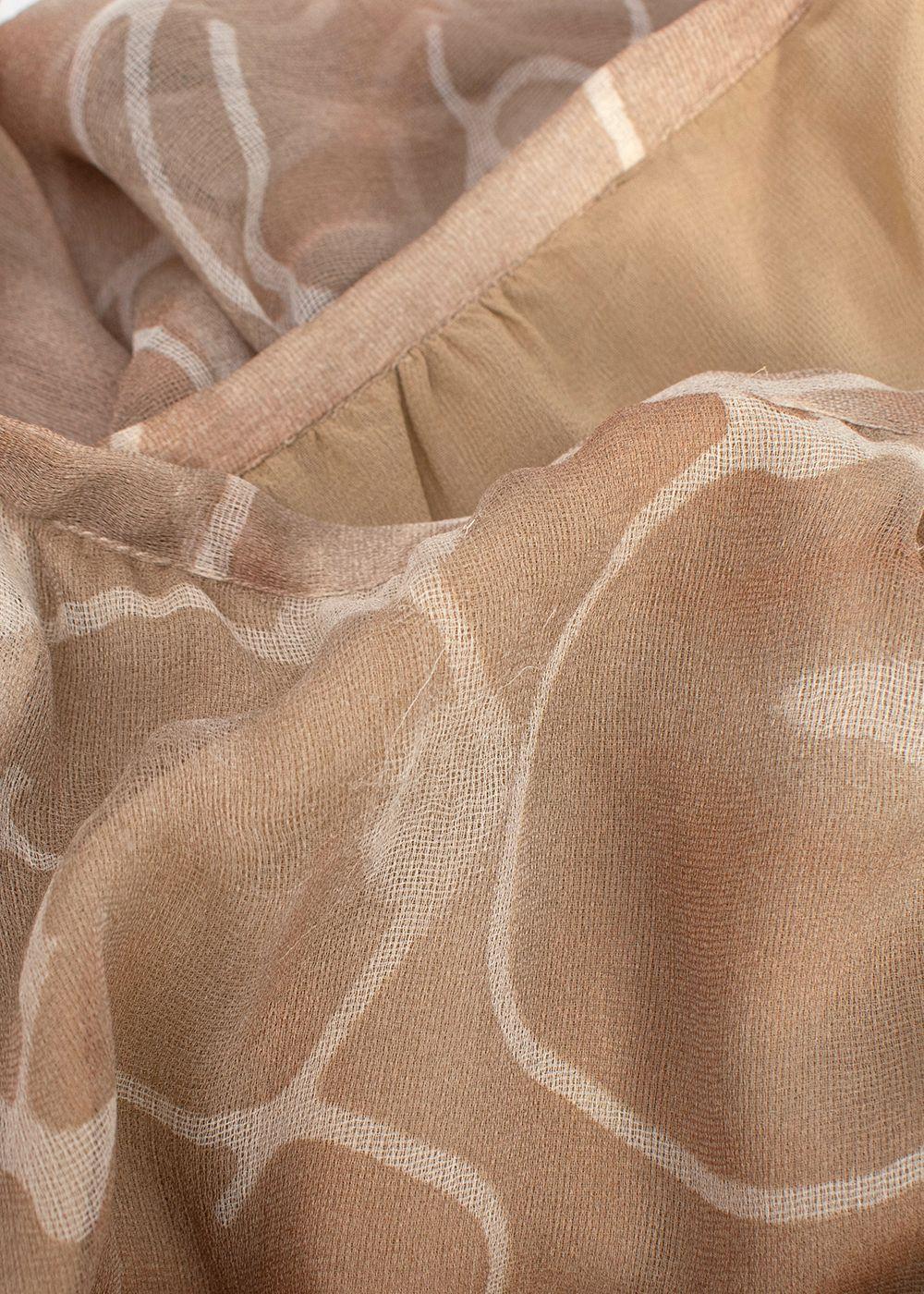 Chanel Vintage Silk Chiffon Camellia-Print Skirt
