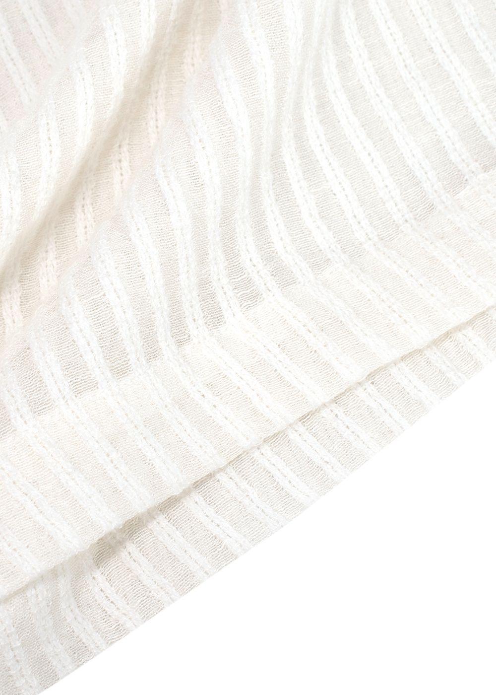 Commas White Linen Blend T-Shirt