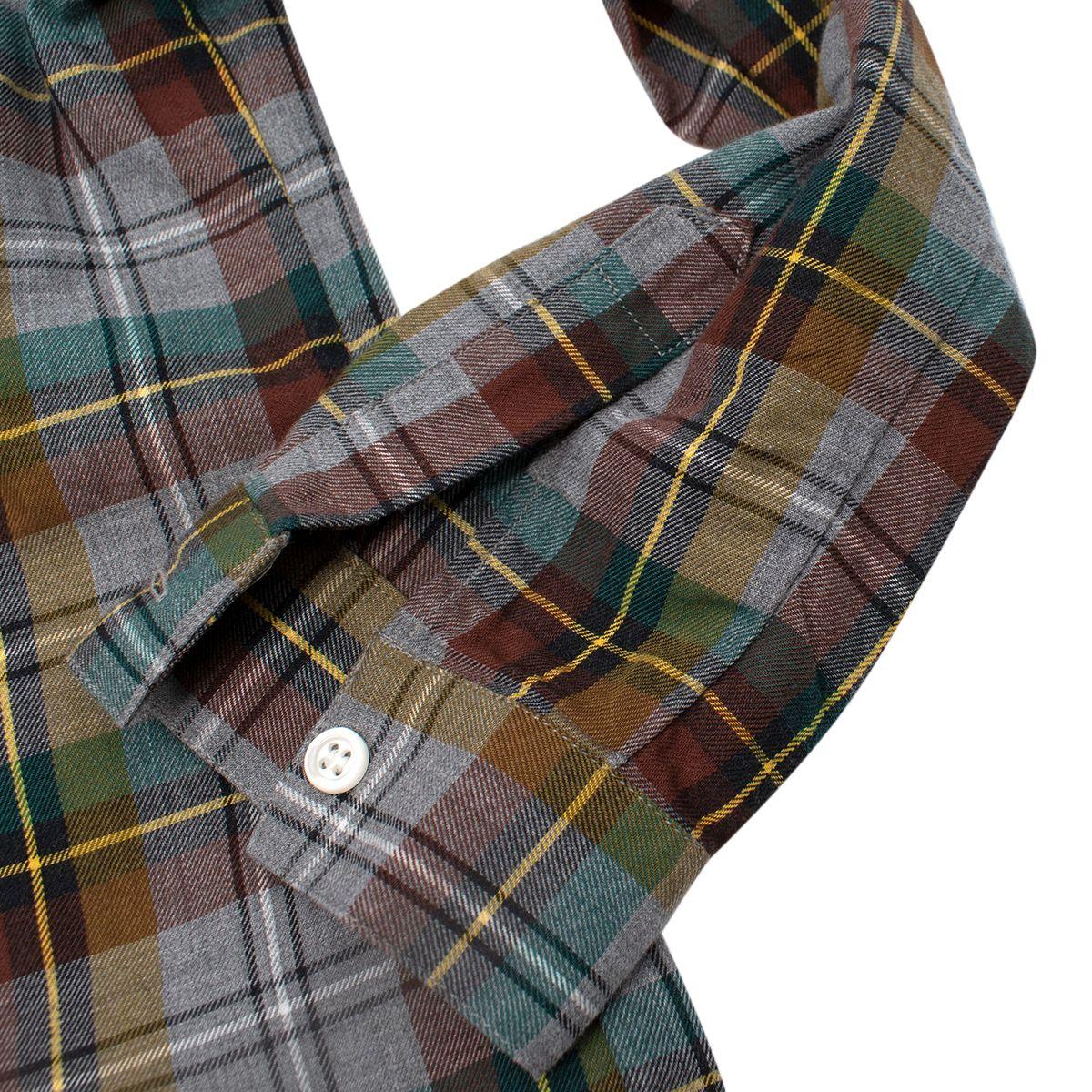 Blue & Green Plaid Flannel Shirt
