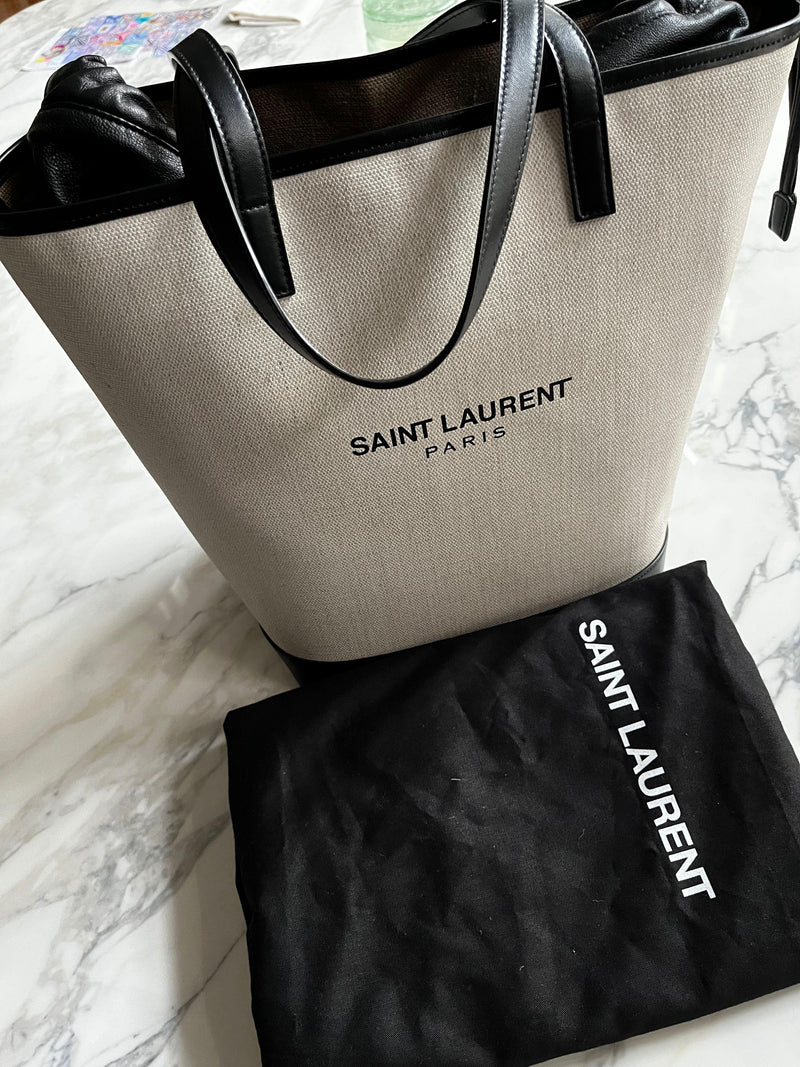 Saint Laurent Teddy Canvas Shopper Tote