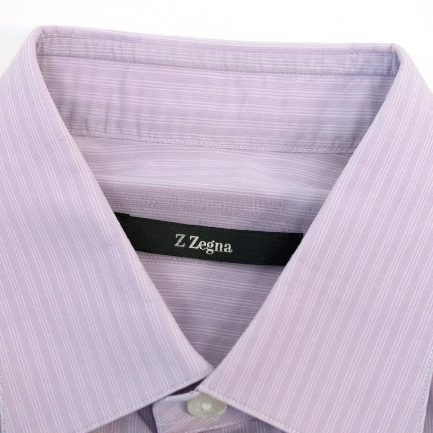 Z Zenga Lilac Striped Button Up
