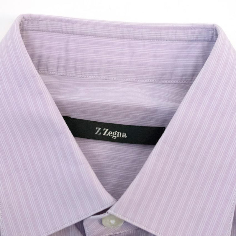 Z Zenga Lilac Striped Button Up
