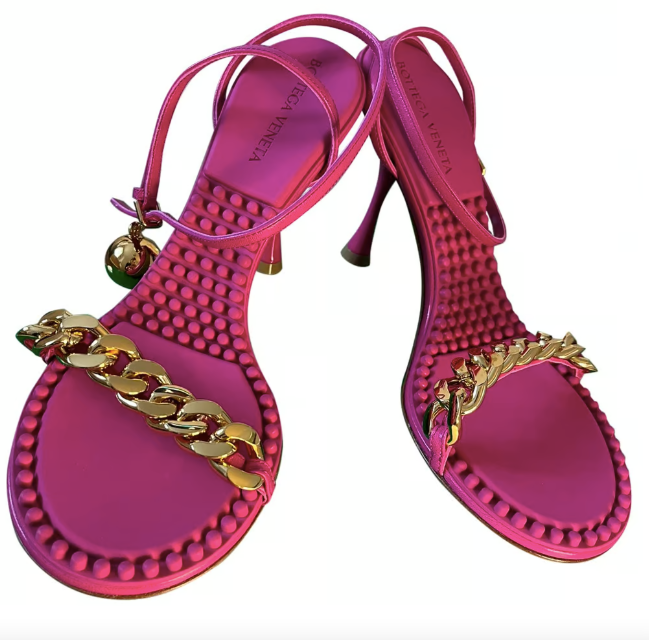 Bottega Veneta Pink Dot Heeled Sandals