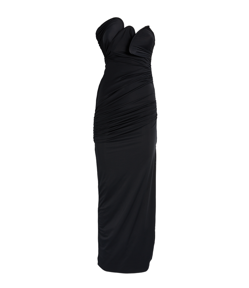 Christopher Esber Encompassed Strapless Ruched Jersey Maxi Dress