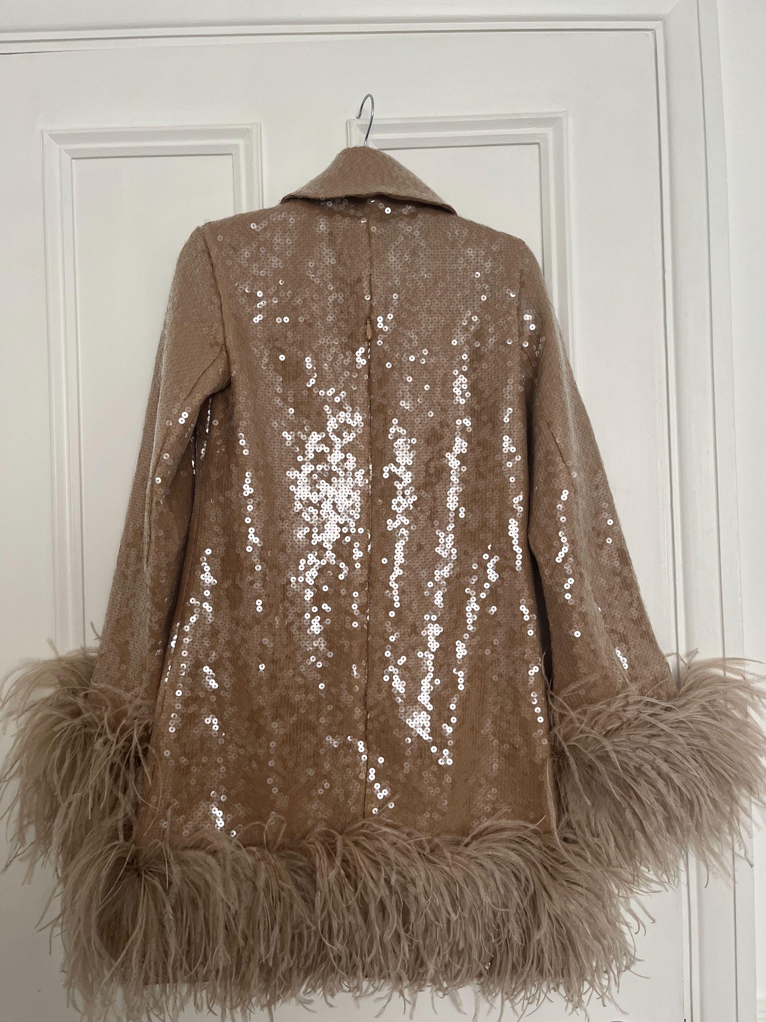 16Arlington Beige Sequin Michelle Mini Dress