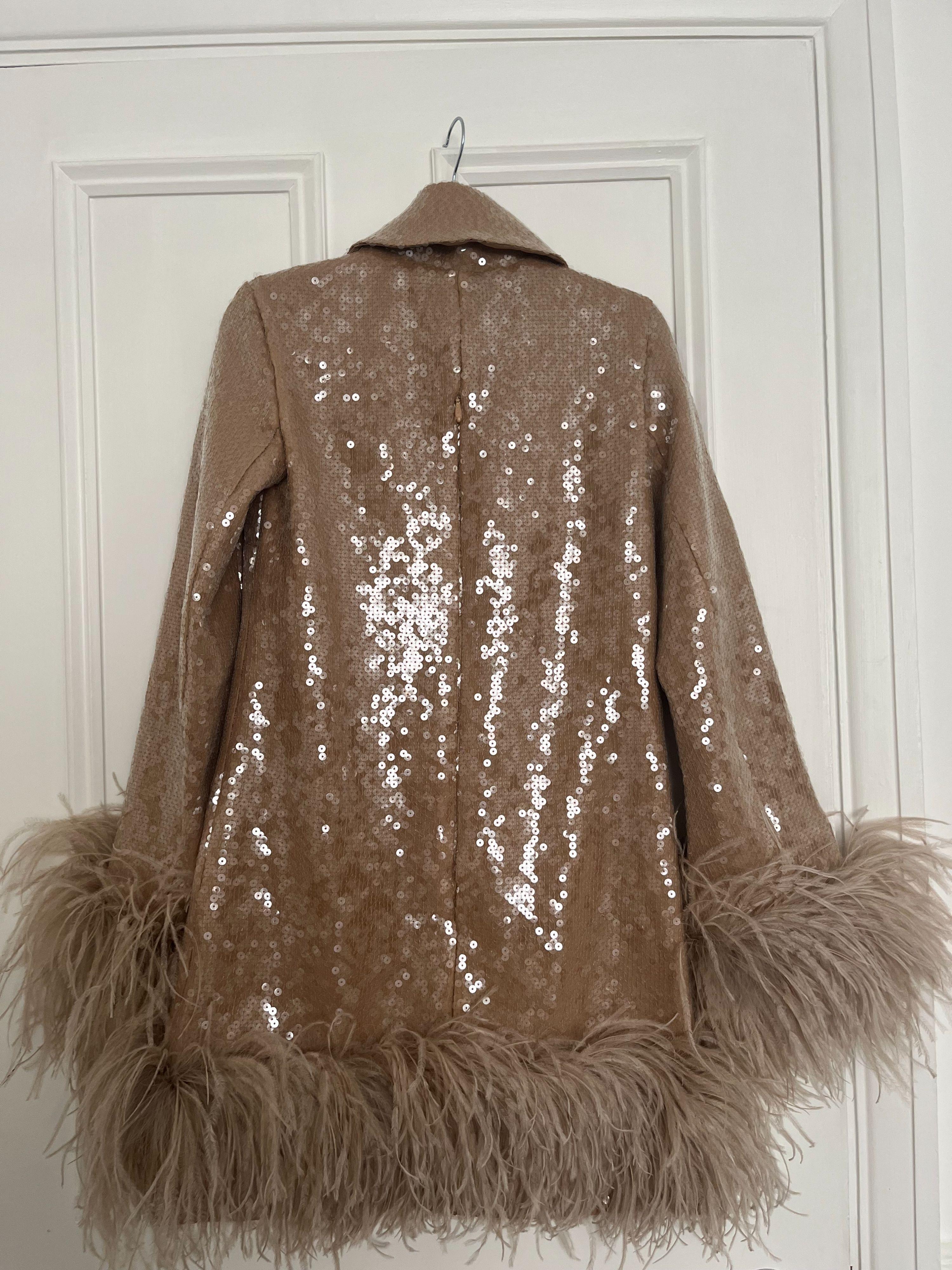 16Arlington Beige Sequin Michelle Mini Dress