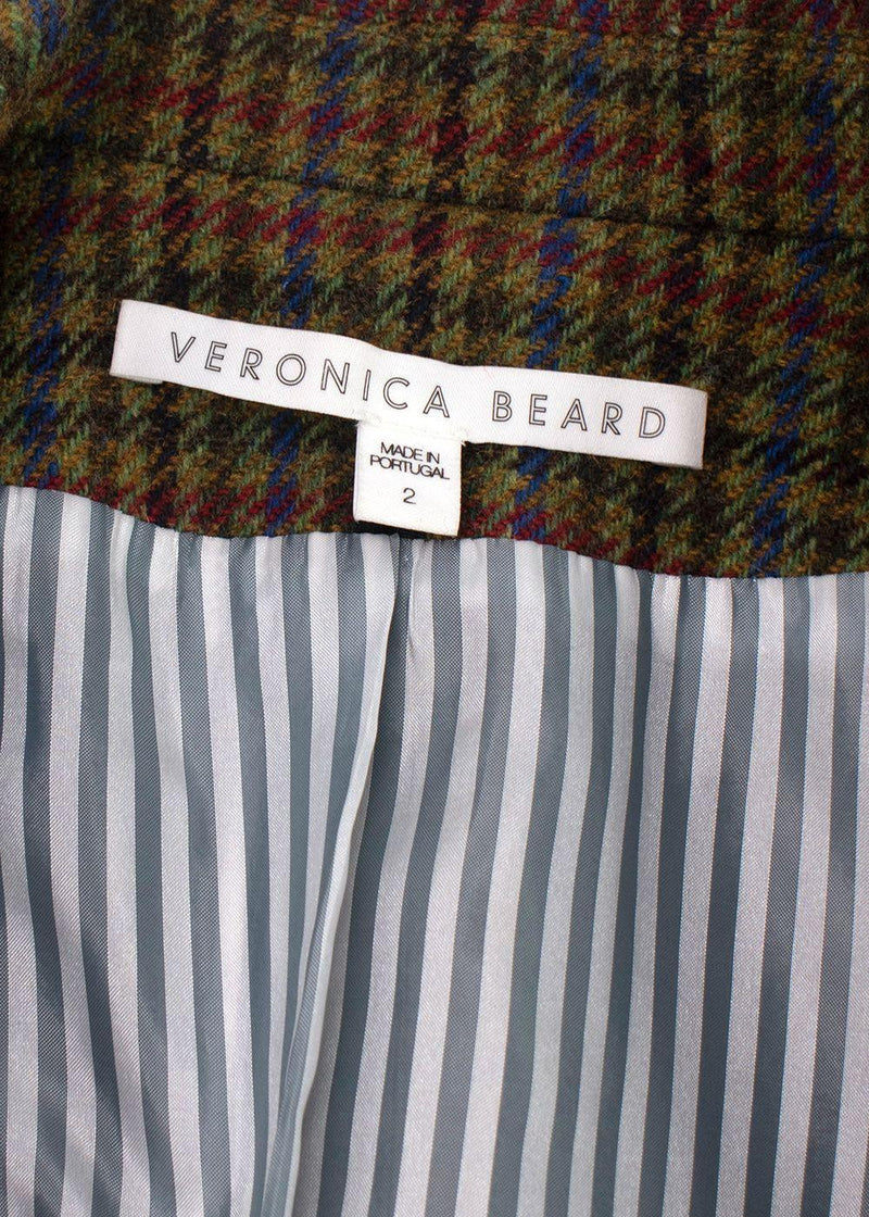 Veronica Beard Brown Houndstooth Woollen Blazer