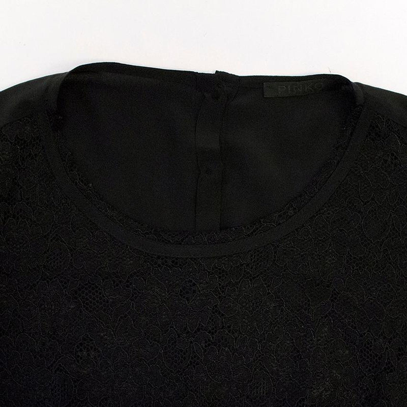 Pinko Black Lace Tunic with pink slip underdress
