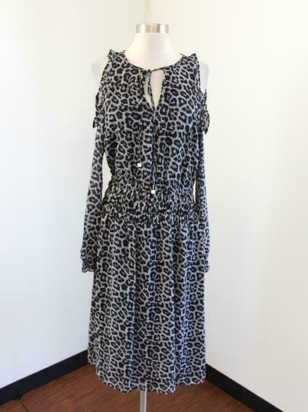 Michael Michael Kors Cold-shoulder printed chiffon midi dress