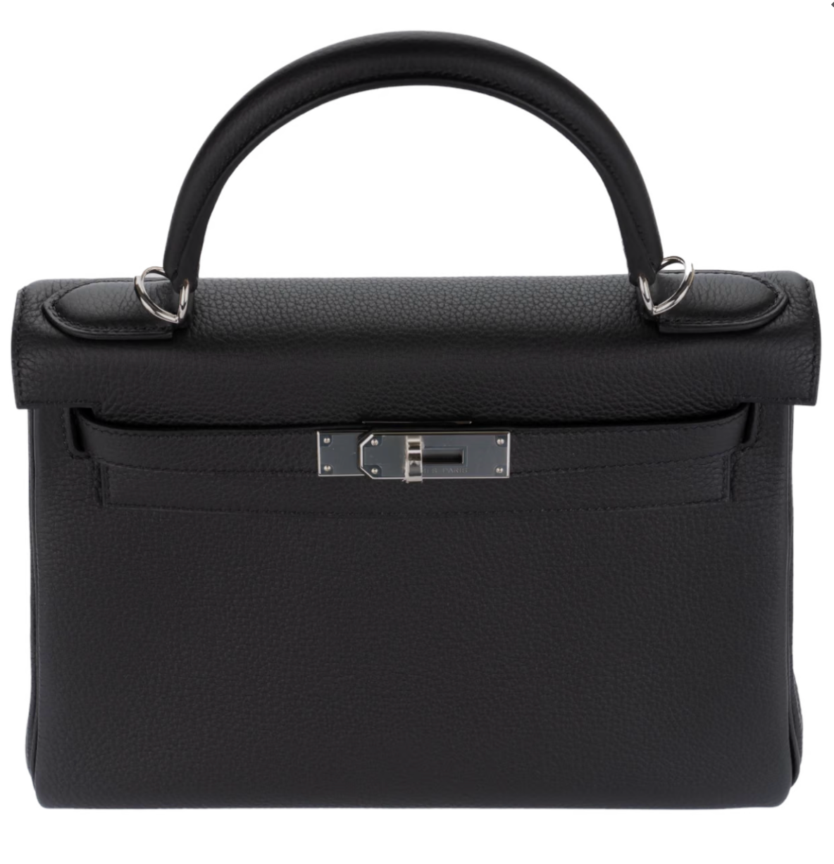 Hermès Kelly 28 Togo Noir Palladium Hardware