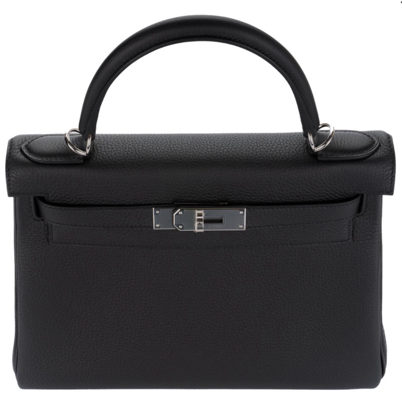 Hermès Kelly 28 Togo Noir Palladium Hardware