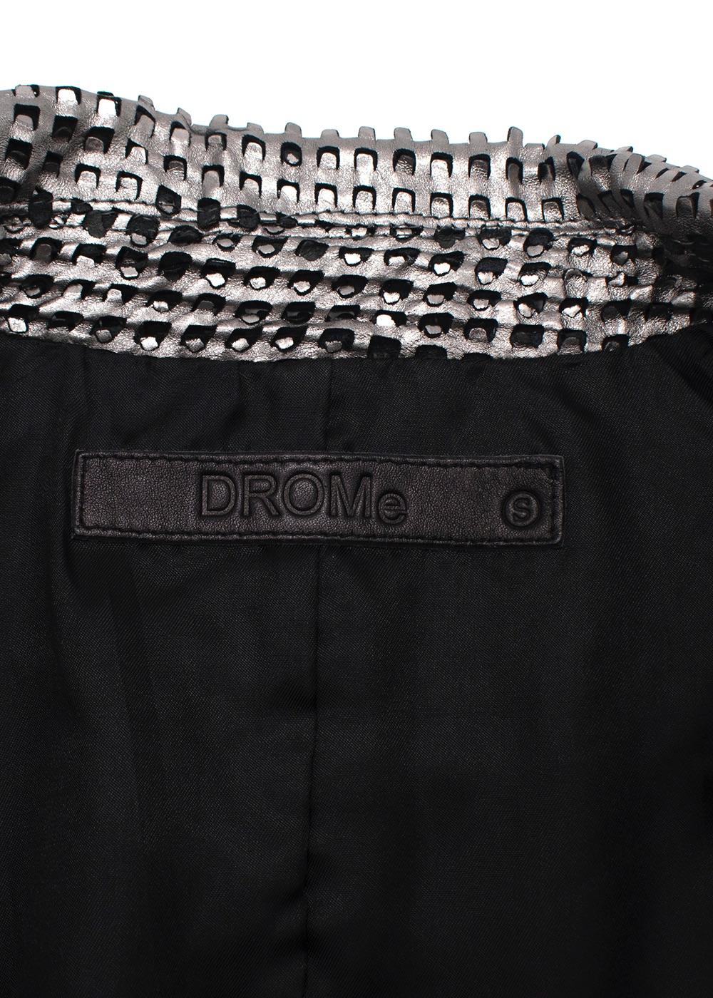 Drome Silver Perforated Biker Jacket
