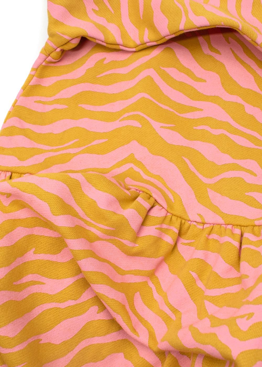 Long Sleeved Orange And Pink Tiger print Dress