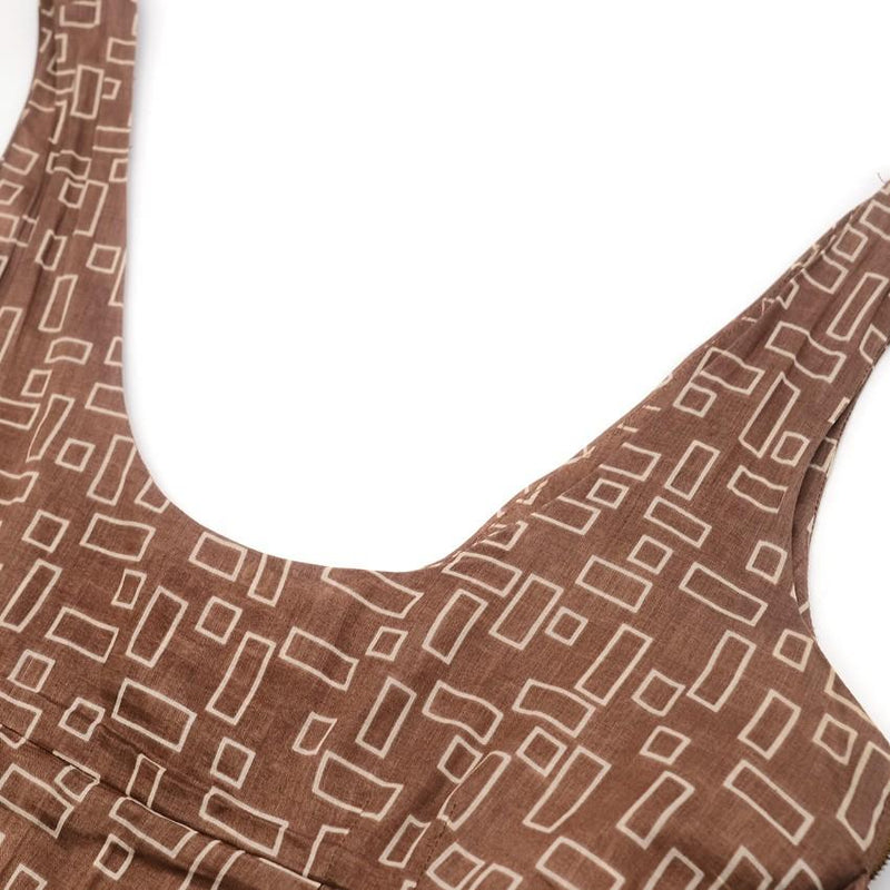 Marni Brown Printed Belted Dress
