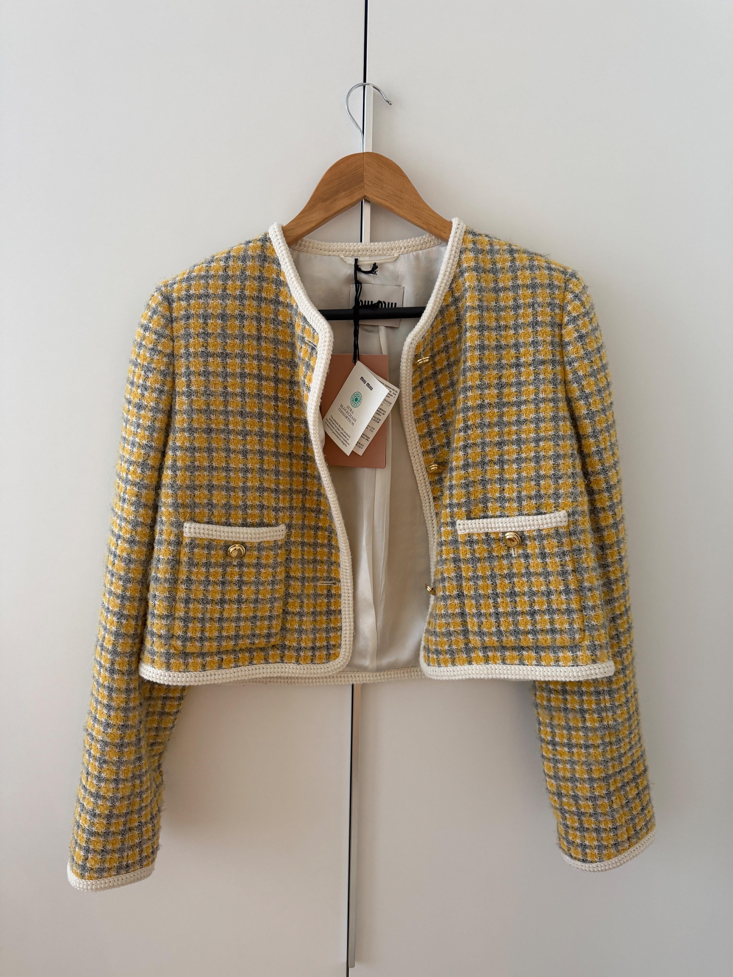 Miu Miu Mustard Tweed Jacket