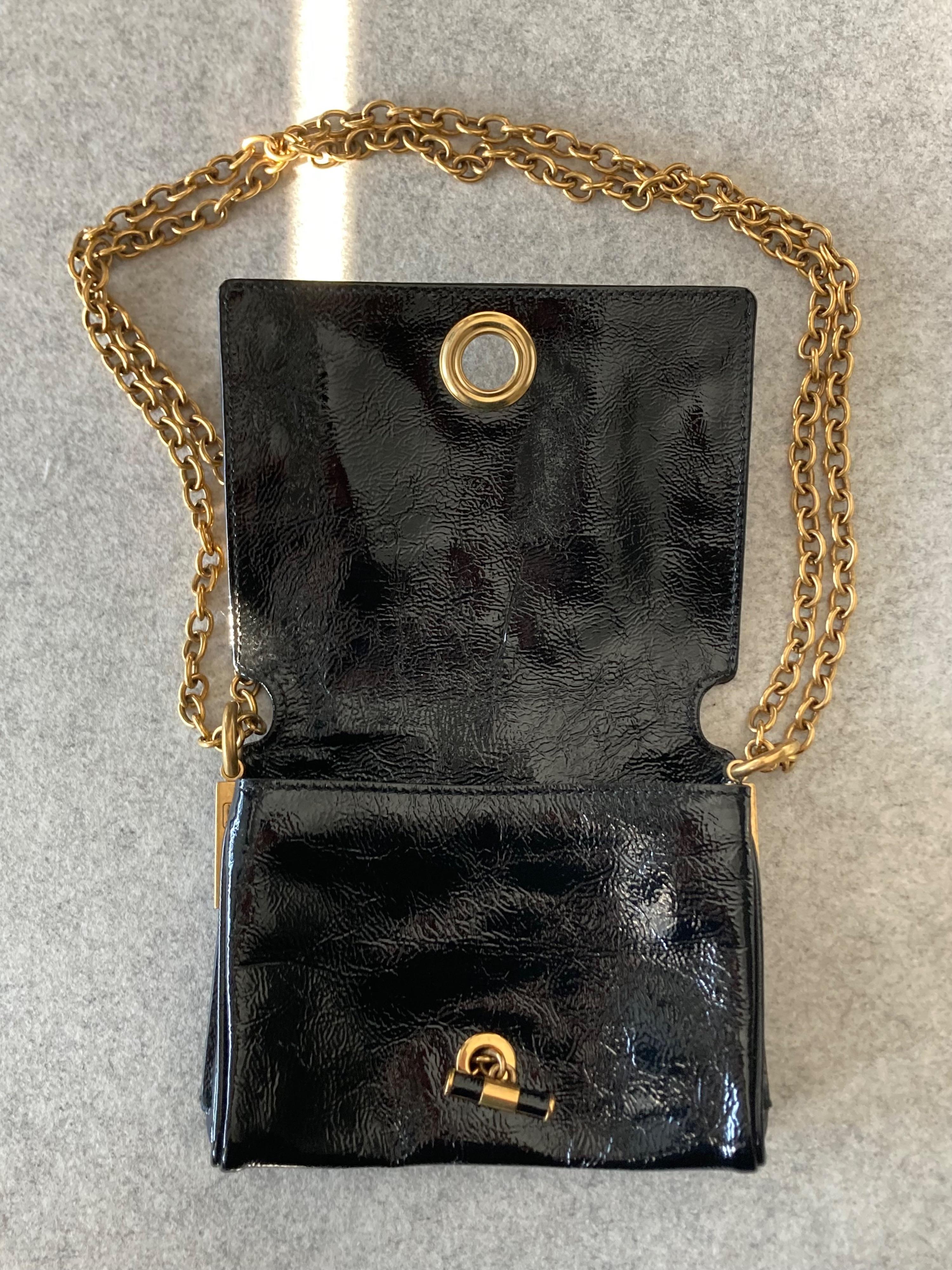 Saint Laurent Vintage Black Leather Flap Bag