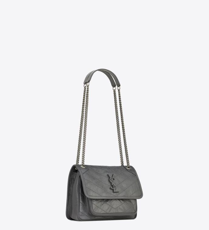 Saint Laurent Charcoal Grey Niki Crossbody Bag