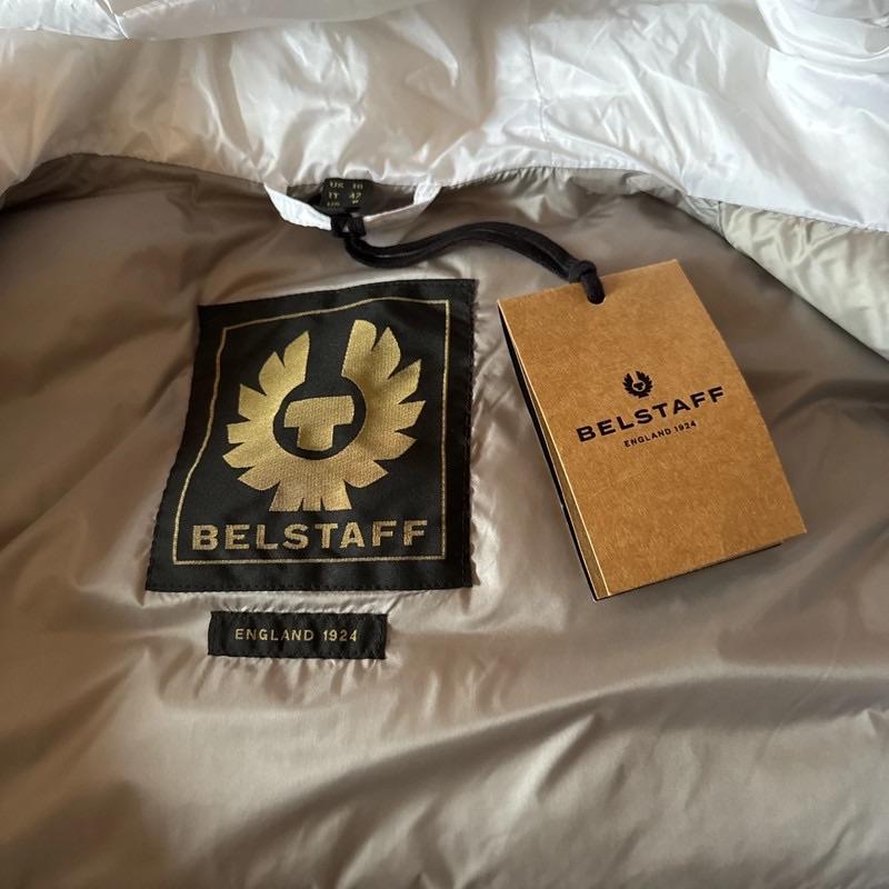 Belstaff White Duck Down/Feather Hooded Coat