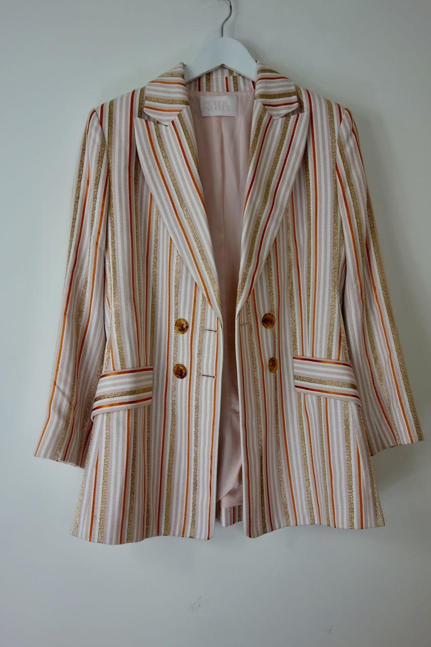 orange, pink & gold striped blazer
