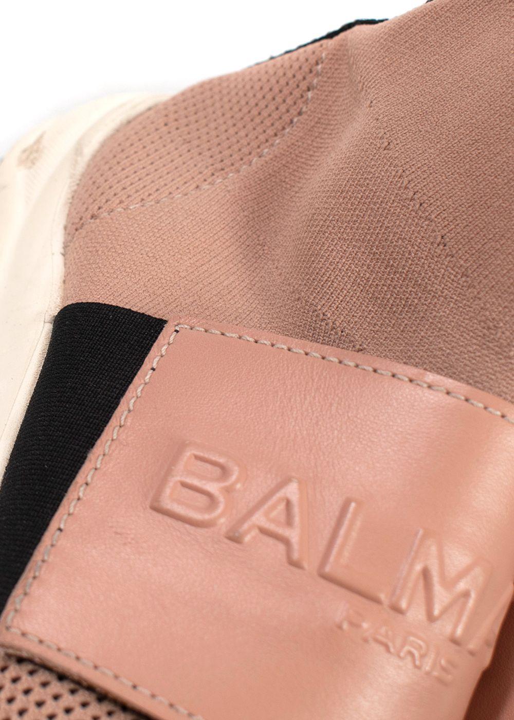 Balmain Pink Knit Fabric Cameron Sock Sneakers