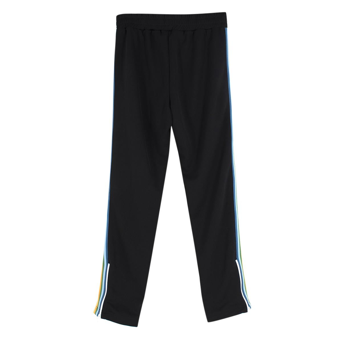 Palm Angels Black Rainbow Side Straps Track Pants
