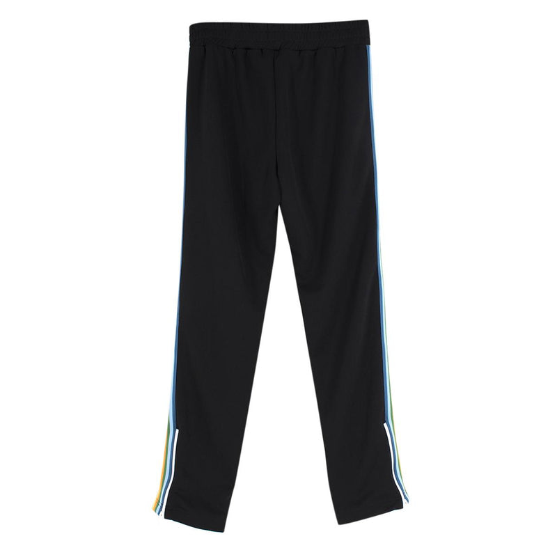 Palm Angels Black Rainbow Side Straps Track Pants