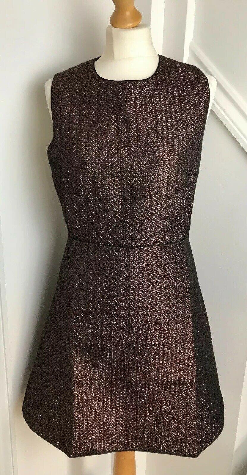 Maje Rose Gold Lurex Knit Rony Mini Dress