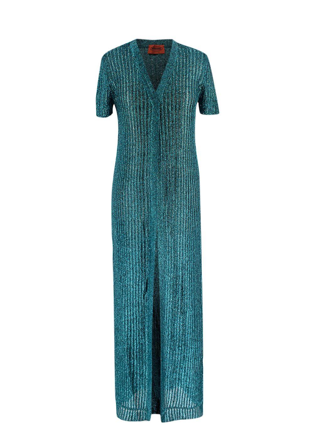 Missoni Blue Metallic Maxi Cardigan