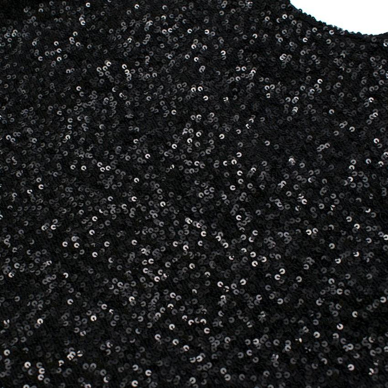 Bespoke Black Sequin Sleeveless Top