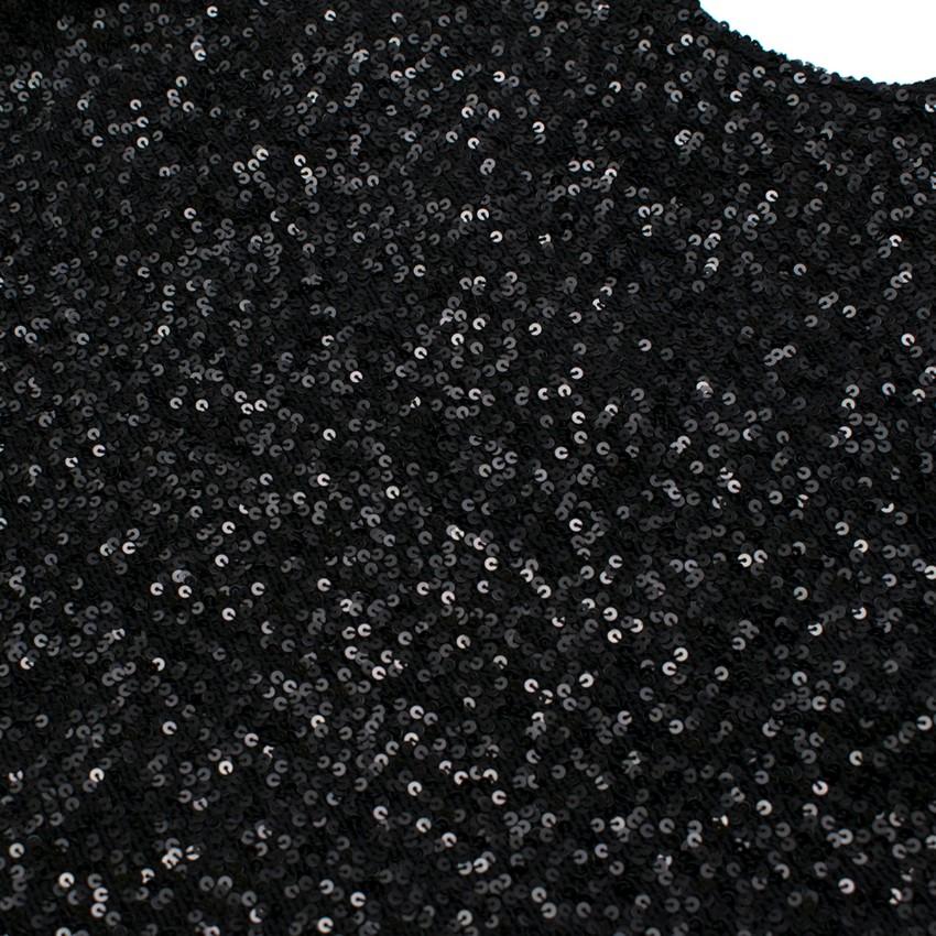 Bespoke Black Sequin Sleeveless Top